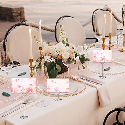 24 Pcs Table Number Holders with 3 Sizes - Photo & Card Display Clips - Wedding & Event Centerpieces (220/85/50 mm Pack of 2)