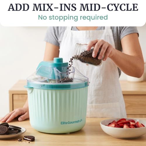 Self-Churning Electric Ice Cream Maker 1 Quart - Homemade Gelato & Sorbet, Mint