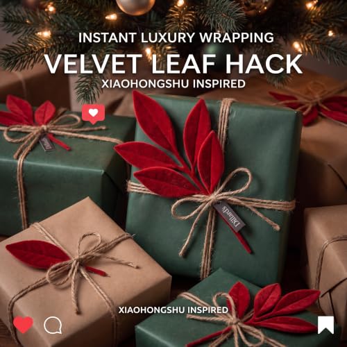 Red Velvet Christmas Tree Picks 16 Pack - Fluffy Holiday Decor