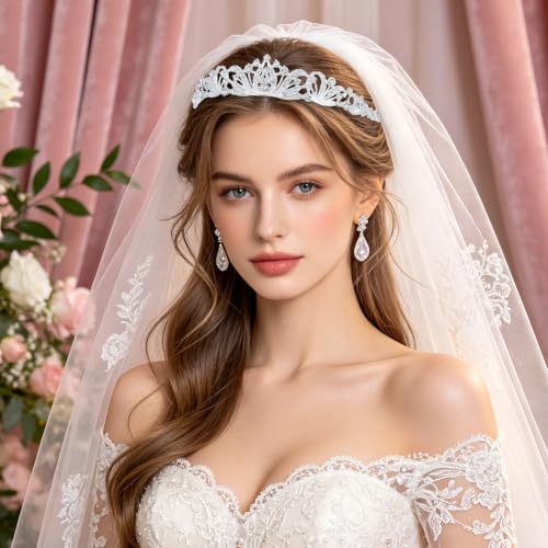 Silver Tiara for Women Bride Princess Crown - Medium Variation