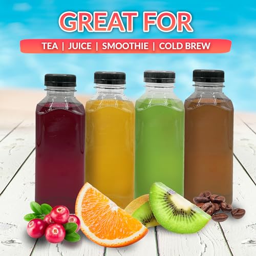 Reli 16oz Plastic Juice Bottles with Caps & Labels - Pack of 24
