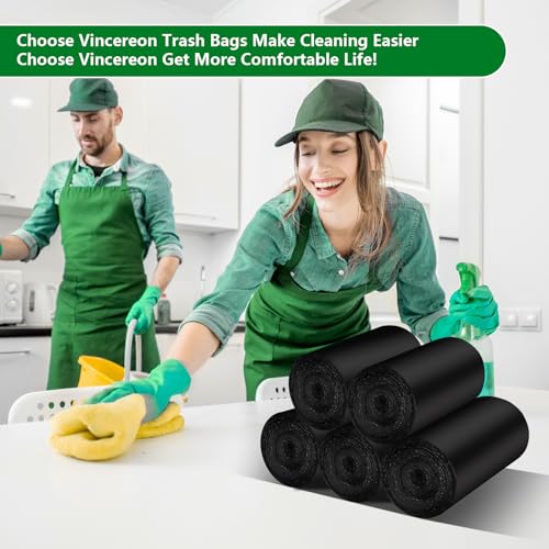 3 Gallon Black Trash Bags with Handles - 100 Count, Heavy Duty, Bathroom Waste Disposal