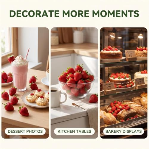 Artificial Strawberries 18 Pcs Realistic Decorative Fruit for Home Kitchen & Photography