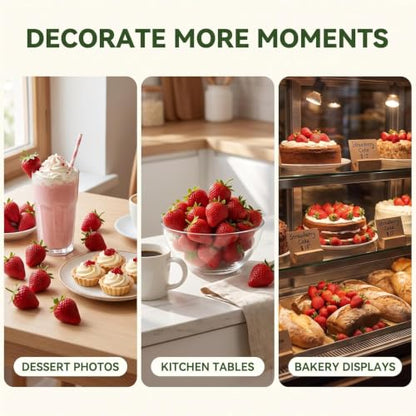 Artificial Strawberries 18 Pcs Realistic Decorative Fruit for Home Kitchen & Photography