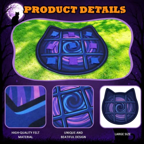 Giant Halloween Cat Tic Tac Toe Lawn Game for Parties & Outdoor Fun