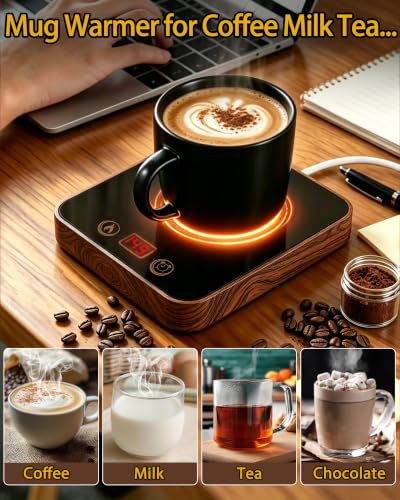 Coffee Mug Warmer for Desk 3.0x11.8 Inch with 1-12H Timer & 3 Temperatures