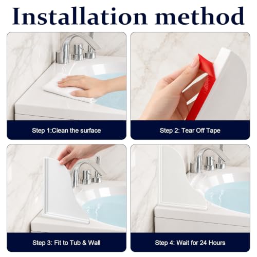 2 Pack Silicone Shower Splash Guard - Self Adhesive Corner Water Barrier