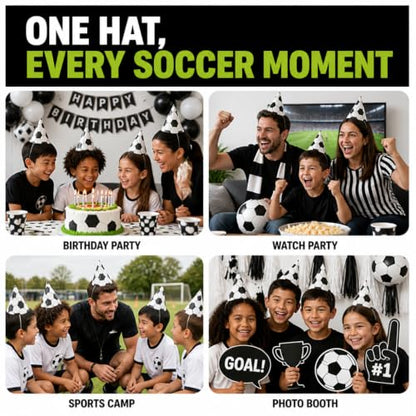 Soccer Party Hats for Birthday Celebration Supplies