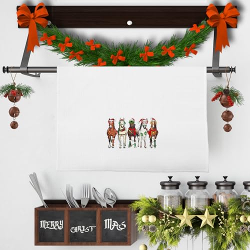Horse Kitchen Towel - Christmas Horse Gifts for Girls Women - Horse Lover Decor - Horse Towel-05