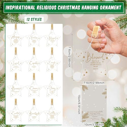60 Sets Christian Christmas Ornaments Bulk Religious Xmas Tree Decorations - Variation 60