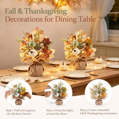 Fall Thanksgiving Table Centerpieces - 2 Pack Fall Decor (Variation of THIS listing)