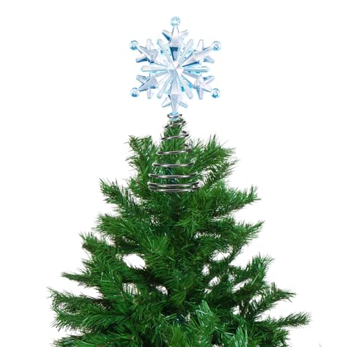Iridescent Mini Snowflake Tree Topper for Christmas Decorations - Blue Gemstone