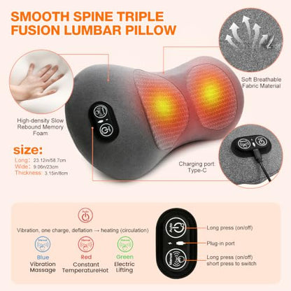 Hfshimlux Back Massager with Heat Vibration & Adjustable Height - Dark Gray