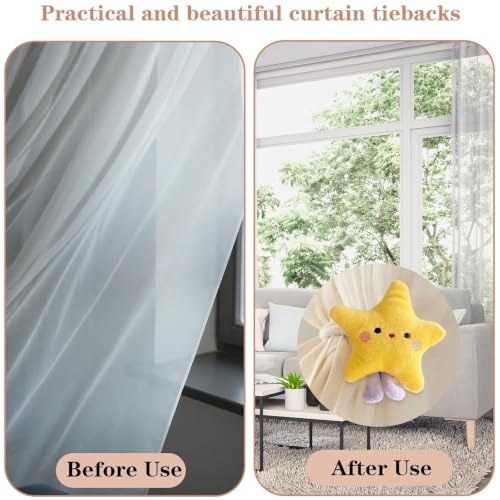 Star Curtain Tiebacks 2 Pack - Cartoon Star Shape Bedroom Accessories for Nursery & Kids Room Decor