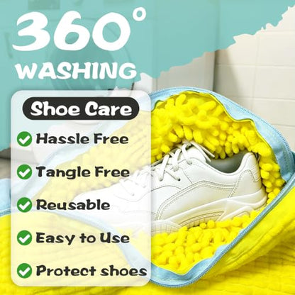 Reusable Shoe Wash Bag with Self-Locking Zipper for Sneakers & Boots