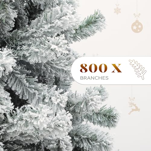 6ft Snow Flocked Artificial Christmas Tree with 880 Branch Tips - White Variation