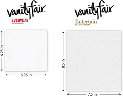Vanity Fair White Paper Napkins - Everyday Use, 1080 Count | Pack of 12 for All Occasions