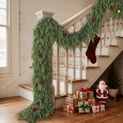 6FT Artificial Cedar Garland Set - Lifelike Christmas Greenery, 4 Pack