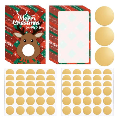 Christmas Reindeer Scratch Off Cards - Merry Christmas & Scratch to Win - 120PCS - Elk Style