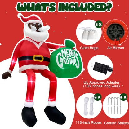 Giant 13 FT Black Santa Inflatable Christmas Decorations Outdoor Yard Decor