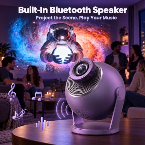 Galaxy Projector Night Light with 3D Visuals & Bluetooth Speaker