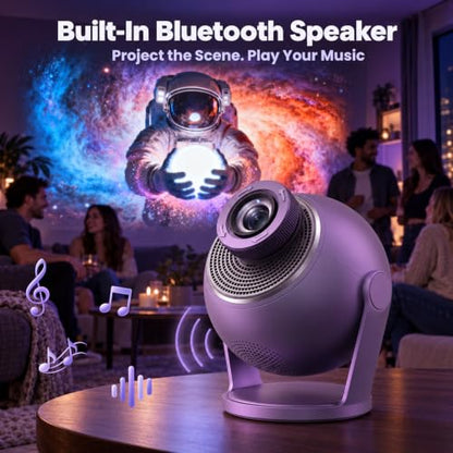 Galaxy Projector Night Light with 3D Visuals & Bluetooth Speaker