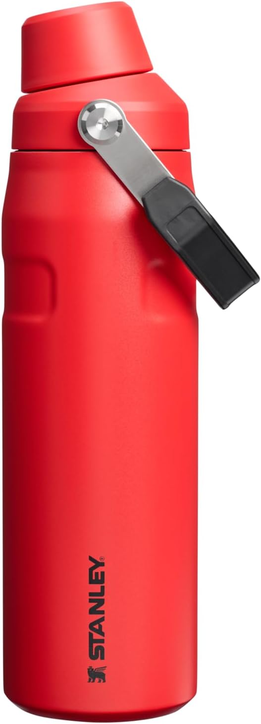 Stanley IceFlow Water Bottle 24 oz - Fast Flow Angled Spout Lid | Lightweight, Leakproof & Insulated | BPA-Free | Chili Black
