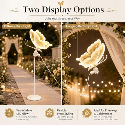 16in LED Moving Butterfly Floor Lamp with Adjustable Height - Warm Variation