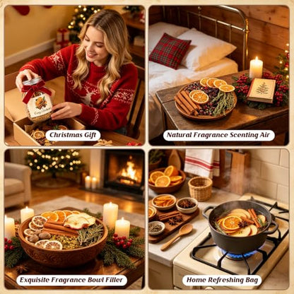 Christmas Potpourri Set with Jars - 6 Fragrance Blends for Festive Aromas