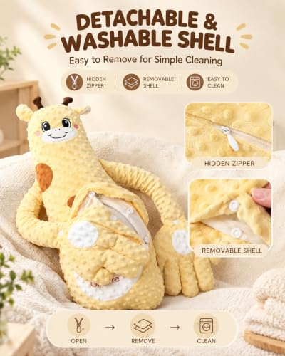 Yellow Plush Patting Pillow with Remote Control - Animal Cuddle Pillow