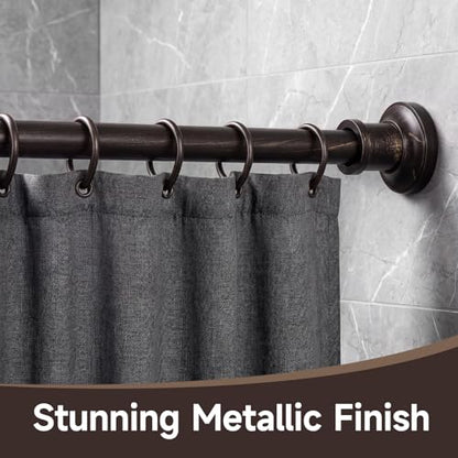 Bronze Tension Curtain Rod 24-78 Inch No Drilling Spring Support for Windows & Shower