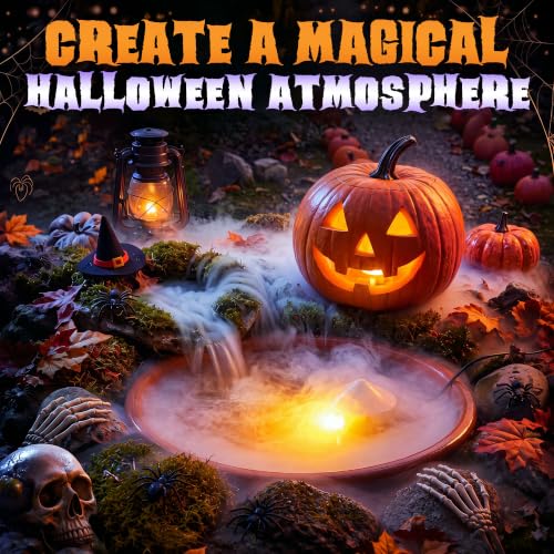 Halloween Ultrasonic Mist Maker Kit with RGB LED Light - Adjustable Splash Guard