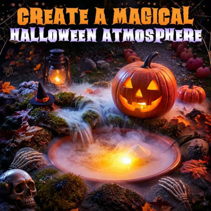 Halloween Ultrasonic Mist Maker Kit with RGB LED Light - Adjustable Splash Guard