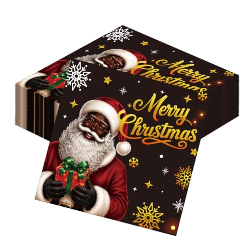 African American Christmas Napkins - 50 Pc Holiday Party Decorations