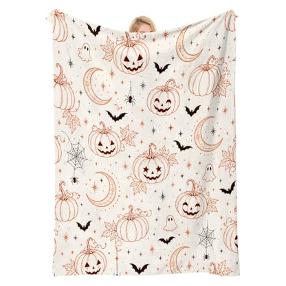Halloween Fuzzy Blanket - Pumpkin Spooky Throw for Adults & Kids, 40x60 Inches (Halloween7)