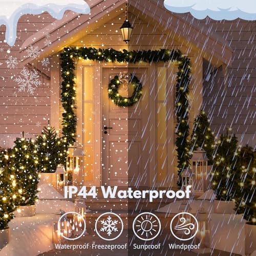 Connectable 2-Pack 164ft 400 LED Christmas String Lights Warm White with 13 Modes