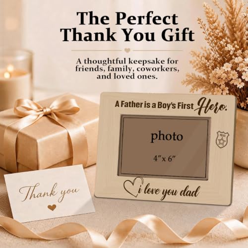 Father Pop Pop Picture Frame for 4x6 Photos Rustic Wooden Keepsake - Father03