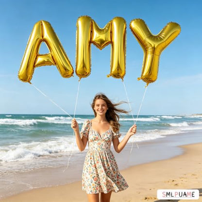 Large Gold Letter A Foil Balloon - 40 Inch Helium Alphabet for Party Decorations - Gold Letter a