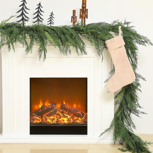 Jutom 9 ft Artificial Cedar Garland - Realistic Christmas Holiday Decor
