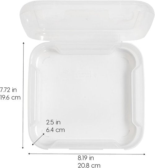 IRIS USA Paper Storage Cases - Thick 6" x 6" Portable Organizers with Built-In Handle | Clear 8-Pack for Crafts & Documents