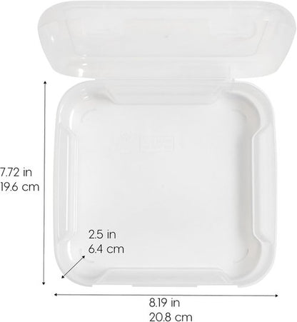 IRIS USA Paper Storage Cases - Thick 6" x 6" Portable Organizers with Built-In Handle | Clear 8-Pack for Crafts & Documents