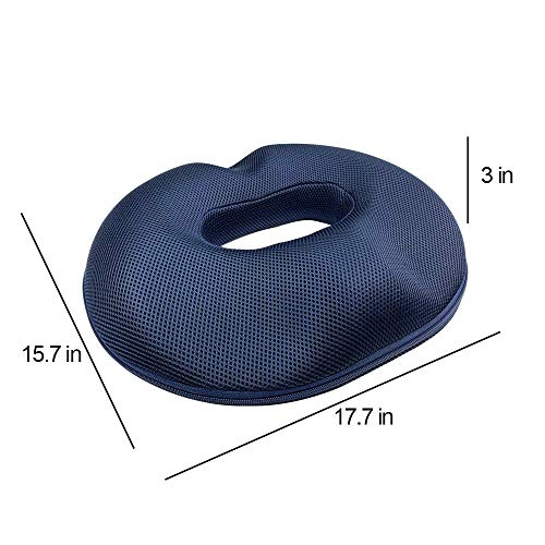 LittleJimmy Donut Pillow, Large Donut Seat Cushion for Relief Tailbone Pain, Hemmoroid Treatment, Bed Sores, Prostate, Coccyx, Sciatica, Pregnancy, Postpartum, Ergonomic Design (Mesh Cover for Female)