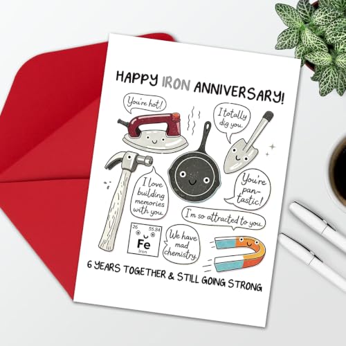 Iron 6 Year Wedding Anniversary Card Gifts for Him Her - Variation LI-406