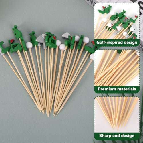 Golf Theme Cocktail Picks 200pcs - Decorative Skewers for Party Food & Drinks