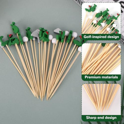 Golf Theme Cocktail Picks 200pcs - Decorative Skewers for Party Food & Drinks