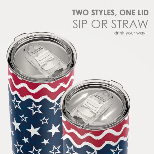 20oz Stainless Steel Travel Mug with Flag Design - Insulated Coffee Cup for Men Women