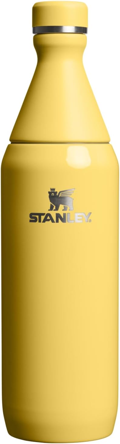 Stanley All Day Slim Bottle 20 oz - Insulated Stainless Steel with Leakproof Twist-On Lid | Daffodil Gloss