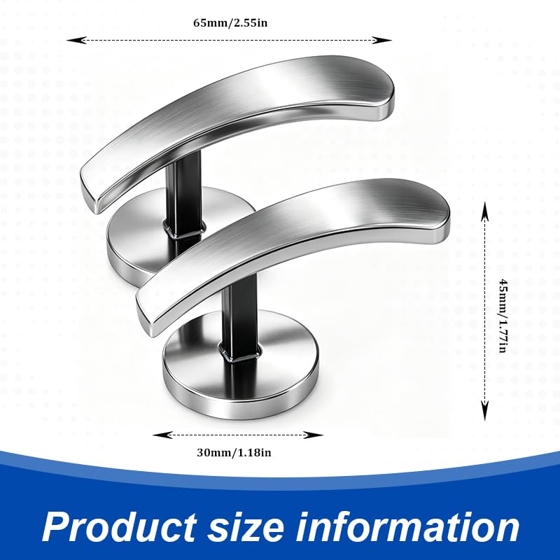 Silver Curtain Holdbacks 2 Pcs Wall Mount Hooks - Minimalist Metal Design