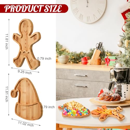 Gingerbread Easter Bunny Charcuterie Boards 2-Piece Bamboo Serving Trays