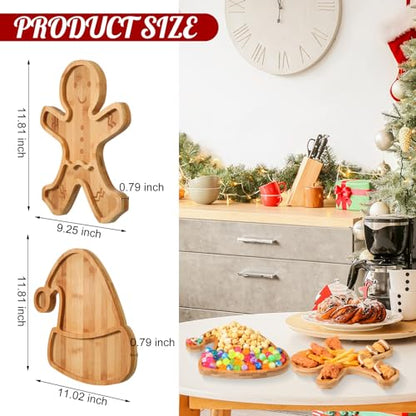 Gingerbread Easter Bunny Charcuterie Boards 2-Piece Bamboo Serving Trays